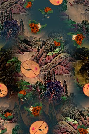 连衣裙印花华亿平台图片