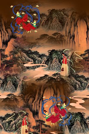 连衣裙印花华亿平台图片