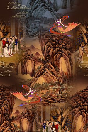 连衣裙印花华亿平台图片