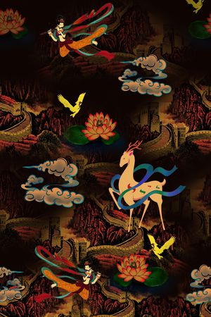 连衣裙印花华亿平台图片