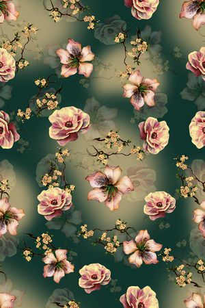 连衣裙印花华亿平台图片