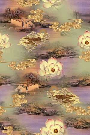 连衣裙印花华亿平台图片