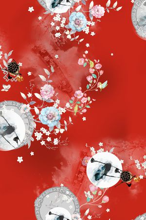 花卉印花华亿平台图片