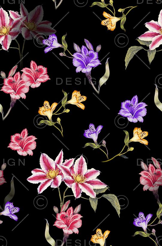 连衣裙印花华亿平台图片