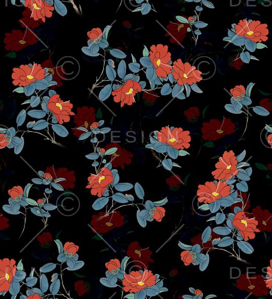 连衣裙印花华亿平台图片