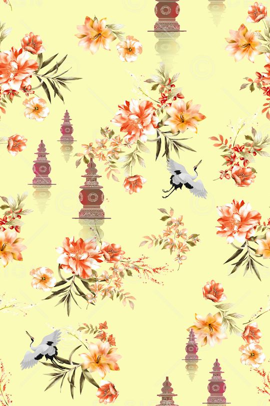 绿植树叶印花华亿平台图片