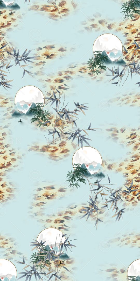 绿植树叶印花华亿平台图片