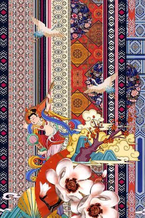 女装定位花印花华亿平台图片