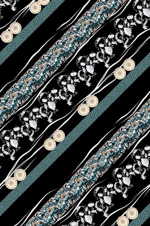 几何花卉印花华亿平台图片