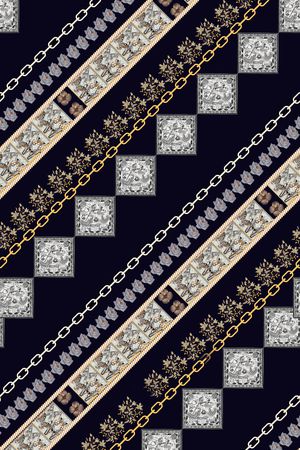 几何花卉印花华亿平台图片