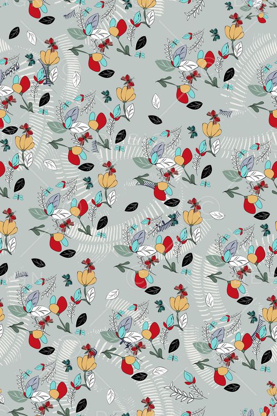 抽象花卉印花华亿平台图片