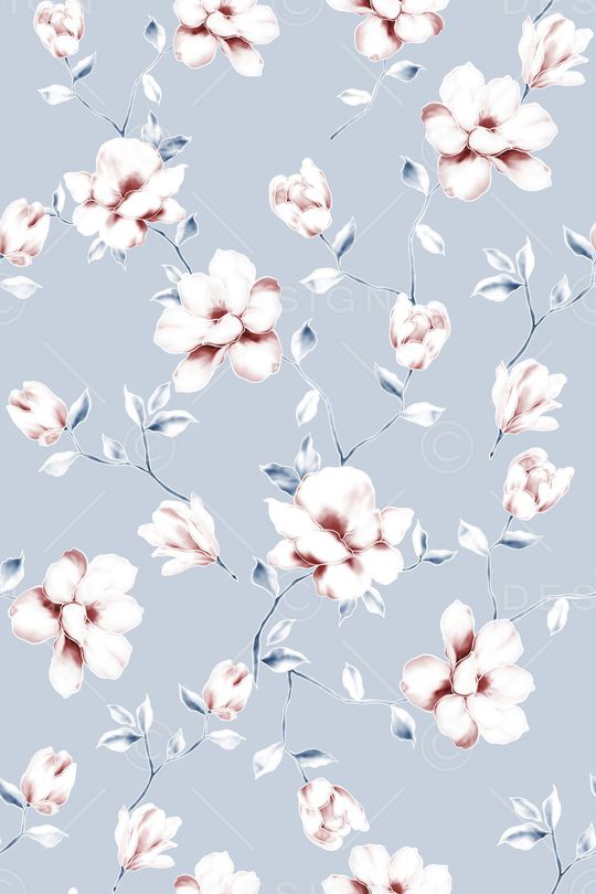 清爽底花卉印花华亿平台图片