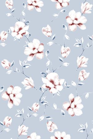 清爽底花卉印花华亿平台图片