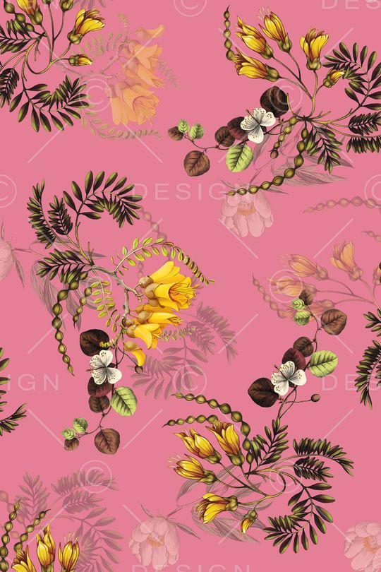 黑底花卉印花华亿平台图片