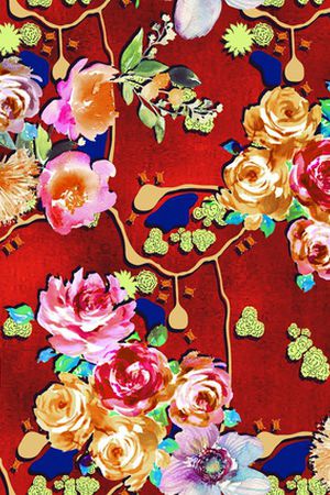 连衣裙印花华亿平台图片