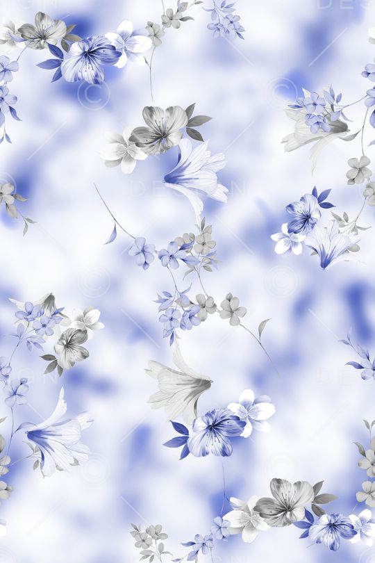 清爽底花卉印花华亿平台图片