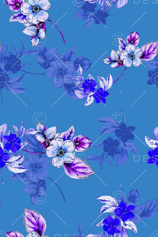 清爽底花卉印花华亿平台图片