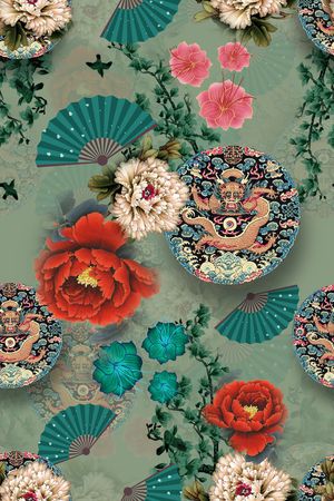 连衣裙印花华亿平台图片