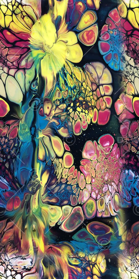 抽象花卉印花华亿平台图片