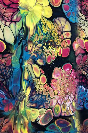 抽象花卉印花华亿平台图片