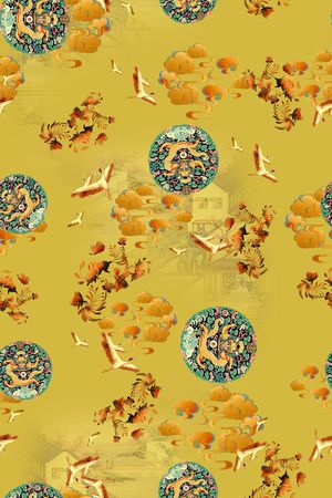 连衣裙印花华亿平台图片