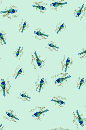 鹦鹉印花华亿平台图片