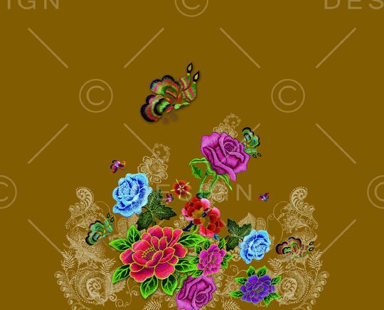 女装定位花印花华亿平台图片