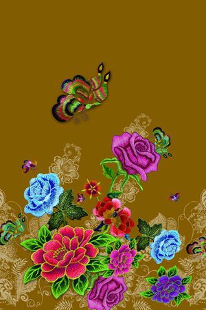 女装定位花印花华亿平台图片