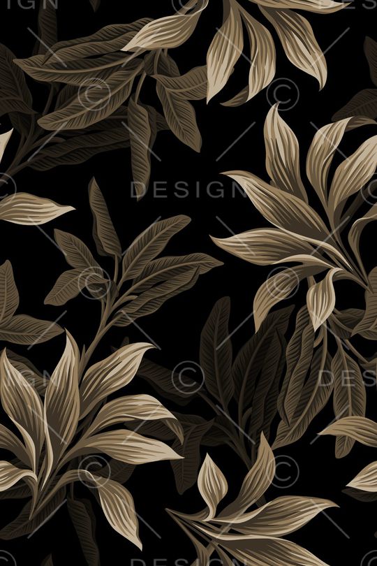 黑底花卉印花华亿平台图片