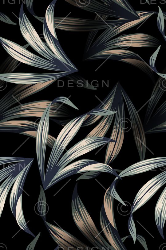 黑底花卉印花华亿平台图片