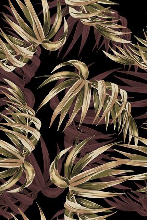 黑底花卉印花华亿平台图片