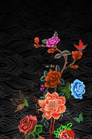 女装定位花印花华亿平台图片