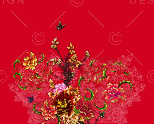 女装定位花印花华亿平台图片