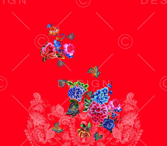 女装定位花印花华亿平台图片