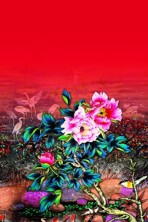 数码定位花印花华亿平台图片