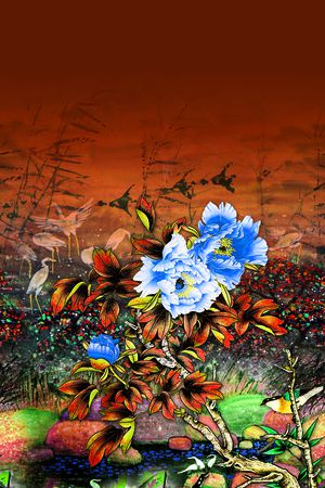 数码定位花印花华亿平台图片