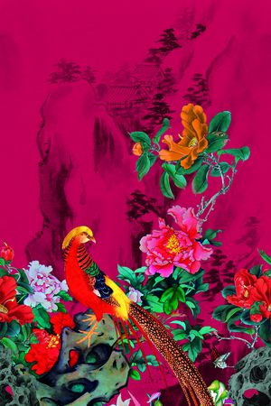 花鸟印花华亿平台图片