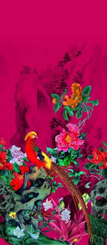 花鸟印花华亿平台图片