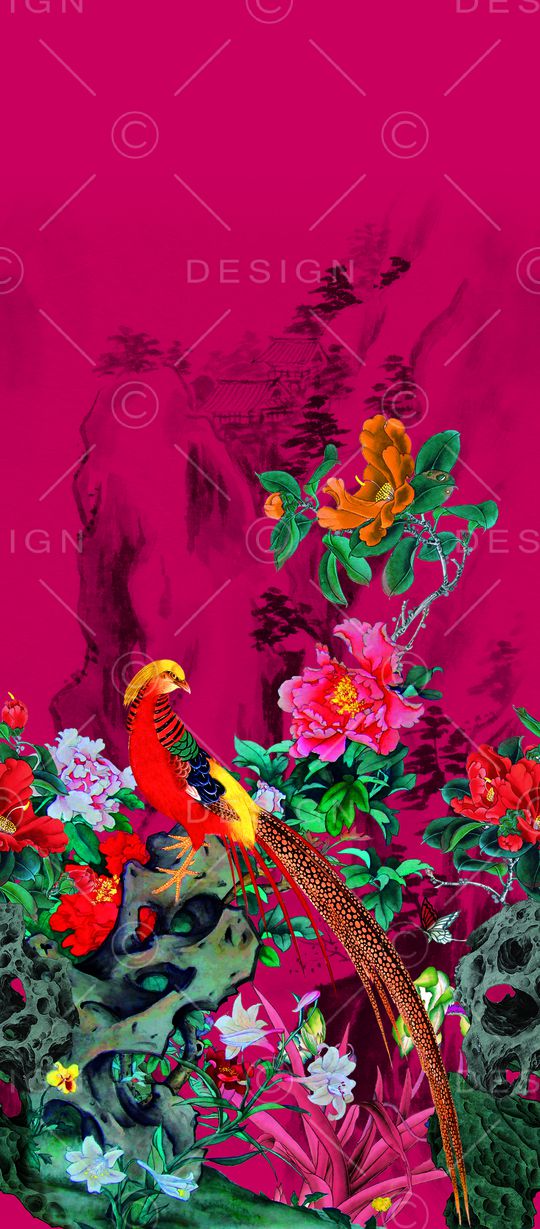 花鸟印花华亿平台图片