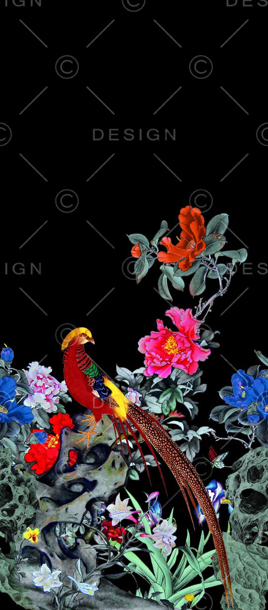 花鸟印花华亿平台图片