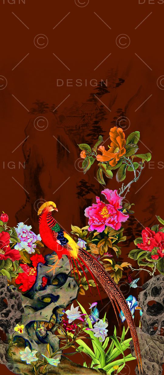 花鸟印花华亿平台图片