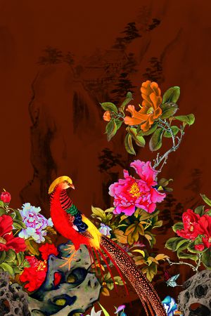 花鸟印花华亿平台图片