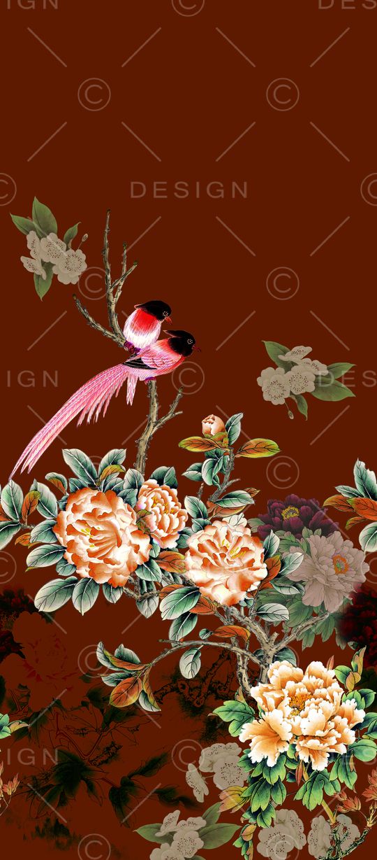 花鸟印花华亿平台图片