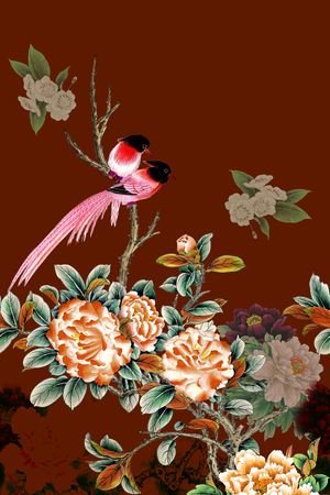 花鸟印花华亿平台图片