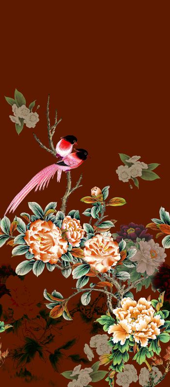 花鸟印花华亿平台图片