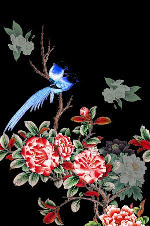 花鸟印花华亿平台图片