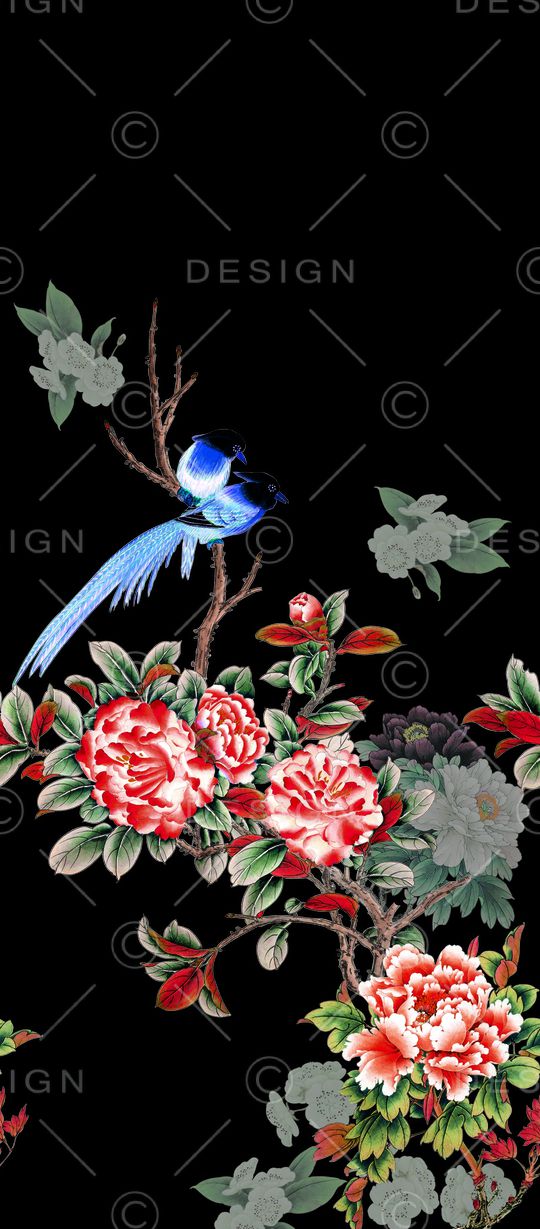 花鸟印花华亿平台图片