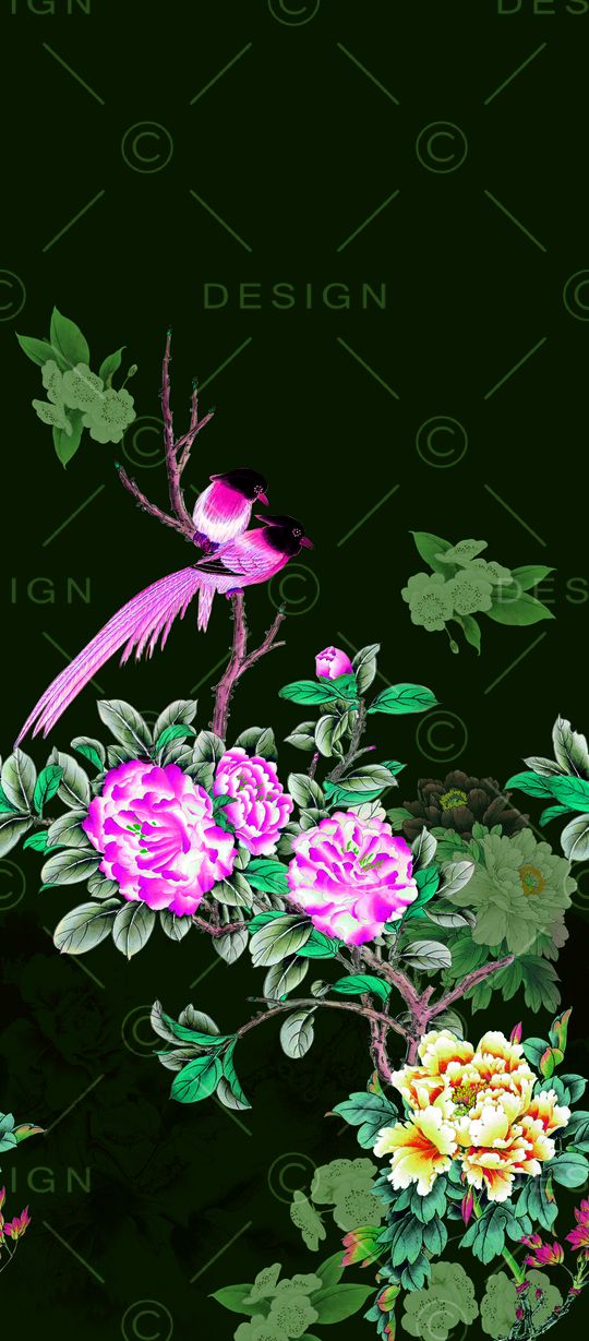 花鸟印花华亿平台图片