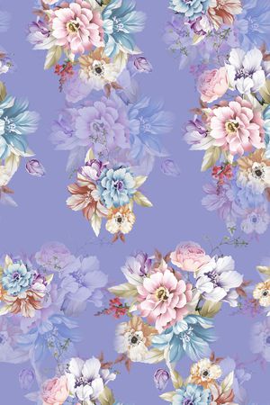 清爽底花卉印花华亿平台图片