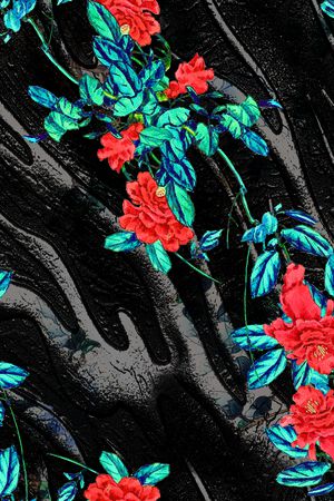 彩底花卉印花华亿平台图片